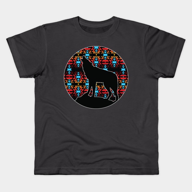 Wolf Pattern - 7 Kids T-Shirt by Brightfeather